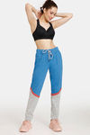 Rosaline Easy Movement Cotton Rich Joggers - Mykonos Blue — thumbnail 4